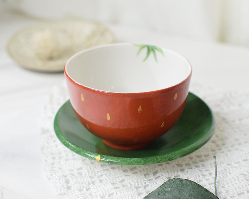 森のいちごの煎茶碗1枚目の画像