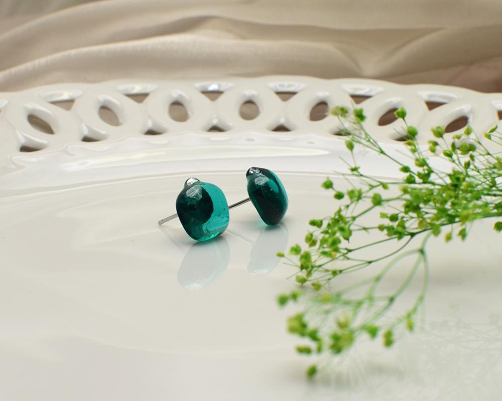 ほんのり林檎なガラスピアス（赤／緑） | 15枚目