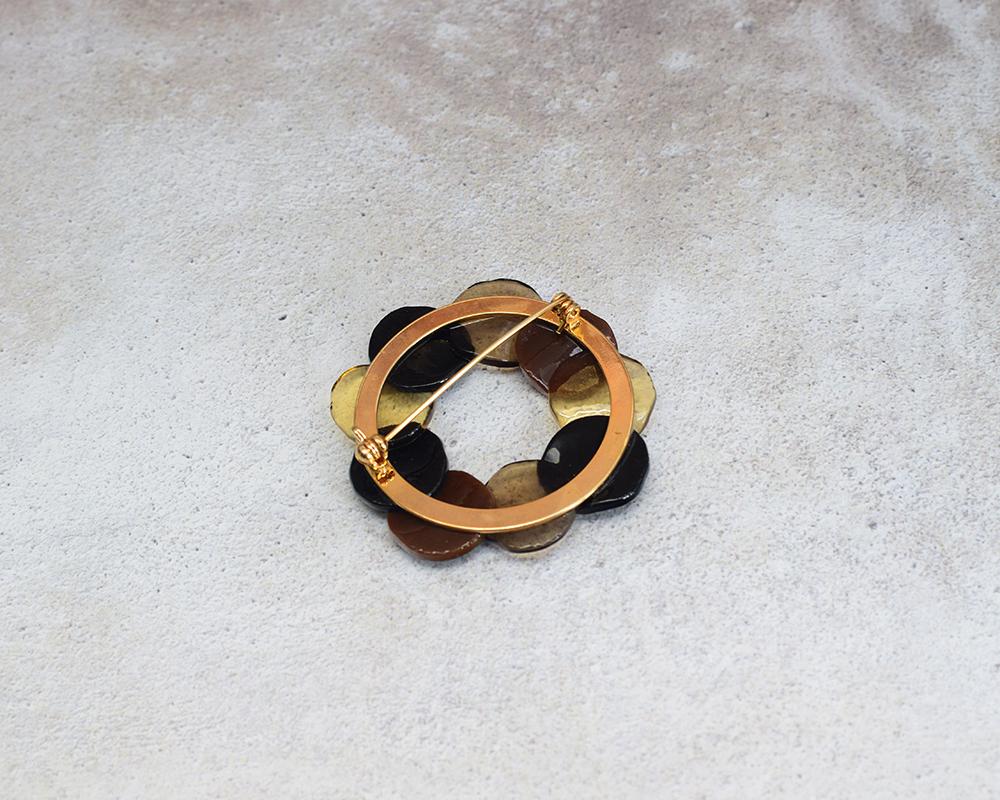 えんつなぎガラスブローチ（ブラウン） | 5枚目