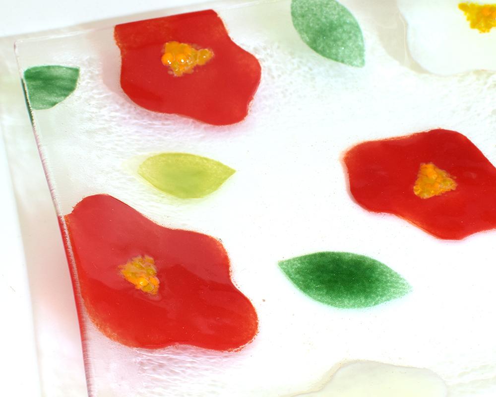 椿のガラス角皿L | 7枚目