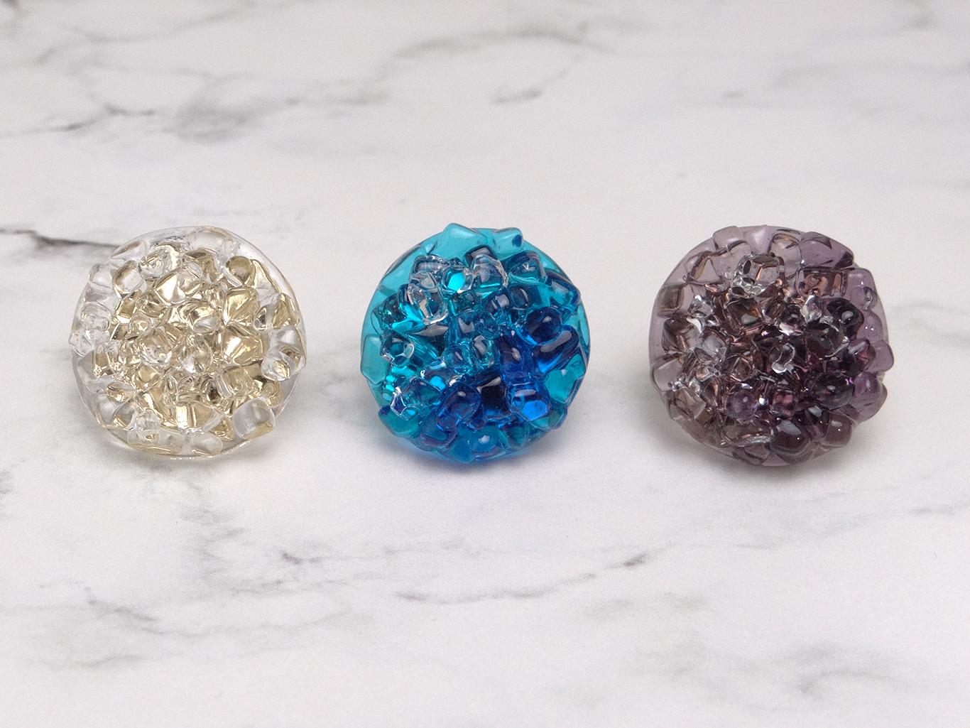 ガラスの帯留め　ゼリー単品（バイオレット、ターコイズ） | 3枚目