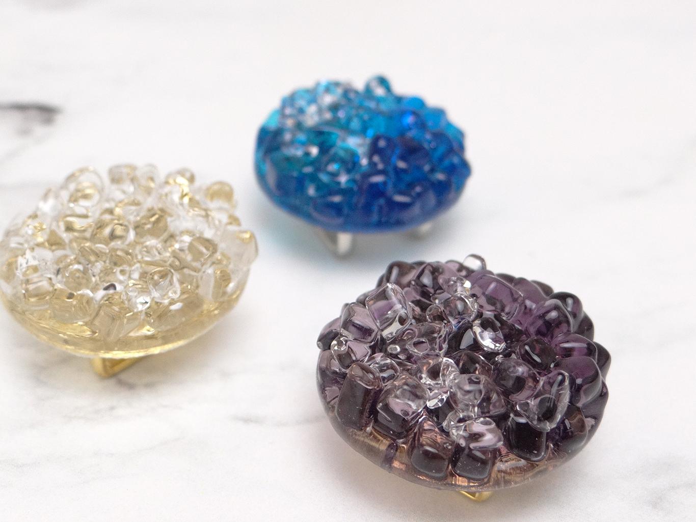 ガラスの帯留め　ゼリー単品（バイオレット、ターコイズ） | 2枚目