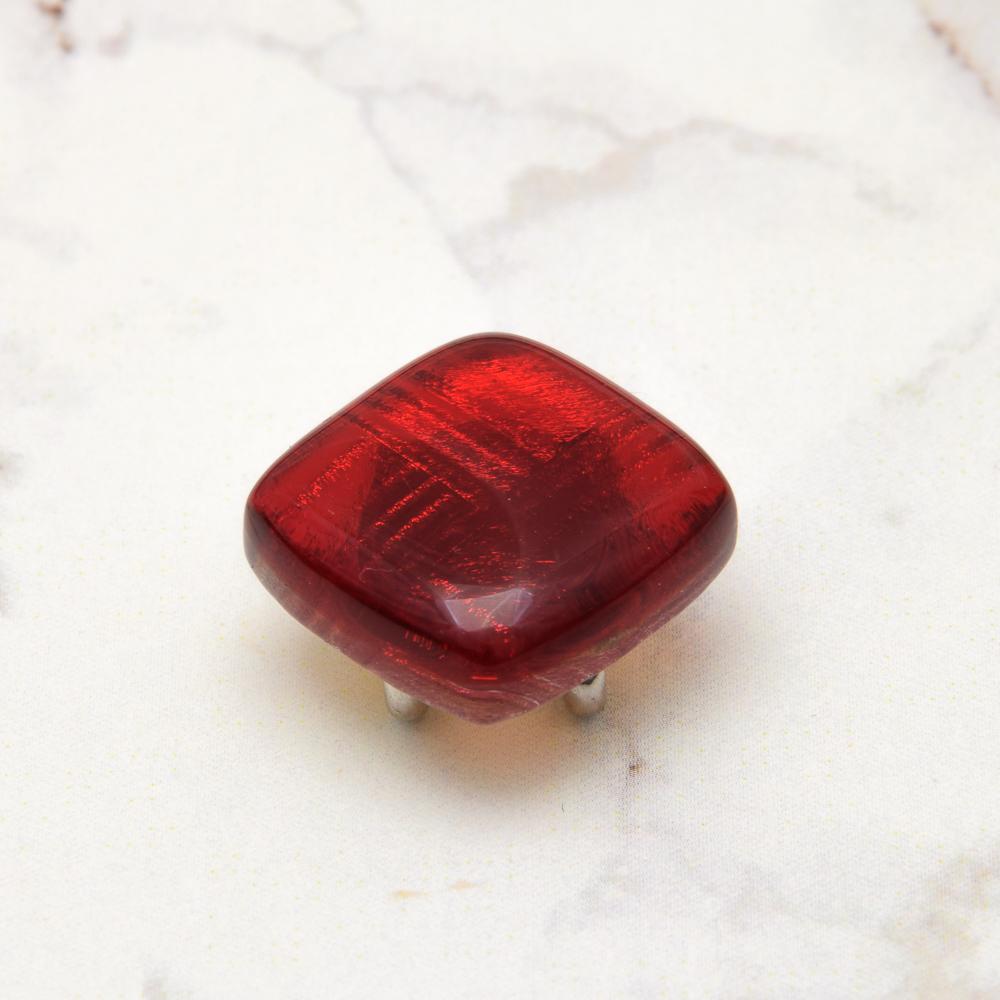 こっくり紅色ガラス帯留め（三分紐用） | 3枚目