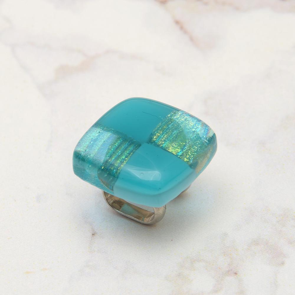 五月雨ターコイズガラス帯留め（三分紐用） | 2枚目