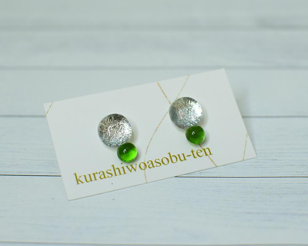 銀＋色つぶガラス（ピアス/ノンホール樹脂） | 10枚目