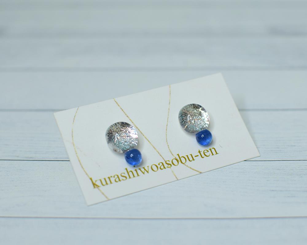 銀＋色つぶガラス（ピアス/ノンホール樹脂） | 12枚目