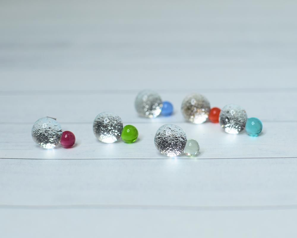 銀＋色つぶガラス（ピアス/ノンホール樹脂） | 15枚目