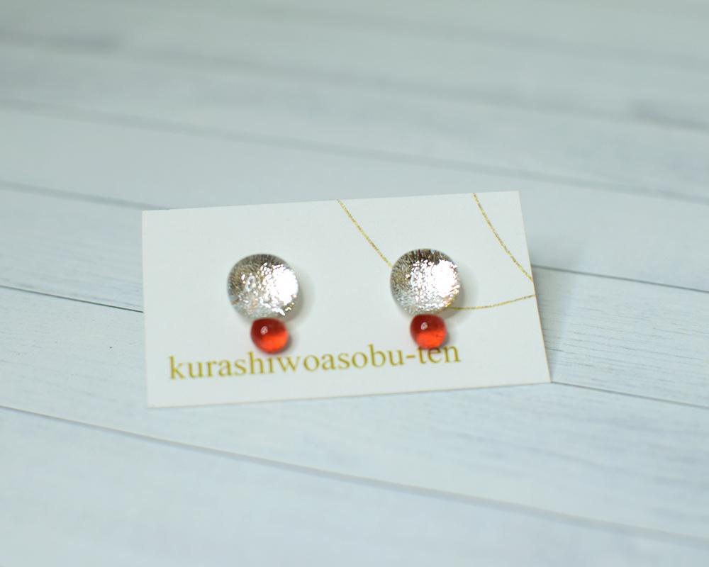 銀＋色つぶガラス（ピアス/ノンホール樹脂） | 3枚目