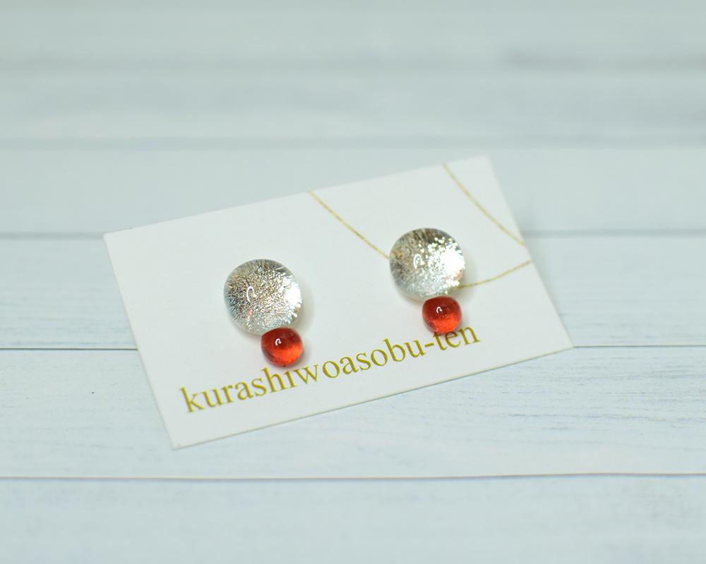 銀＋色つぶガラス（ピアス/ノンホール樹脂） | 4枚目