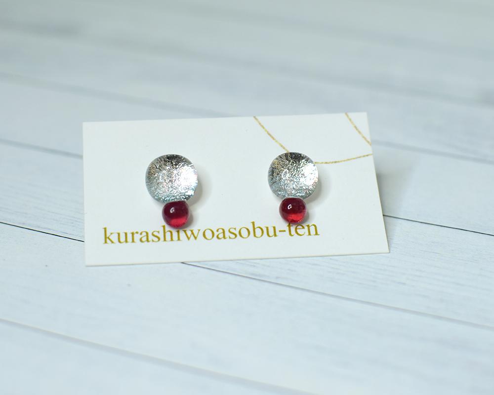 銀＋色つぶガラス（ピアス/ノンホール樹脂） | 5枚目
