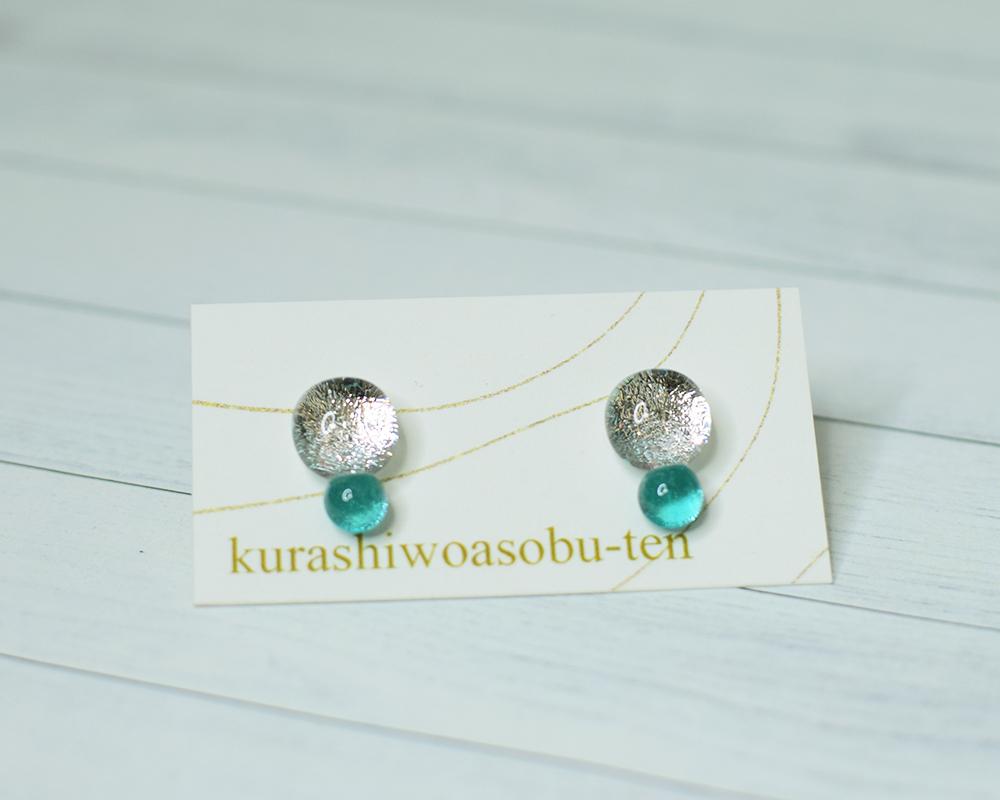 銀＋色つぶガラス（ピアス/ノンホール樹脂） | 7枚目