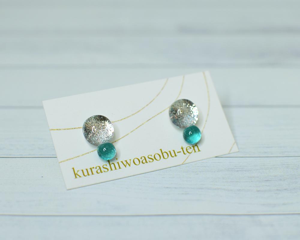 銀＋色つぶガラス（ピアス/ノンホール樹脂） | 8枚目