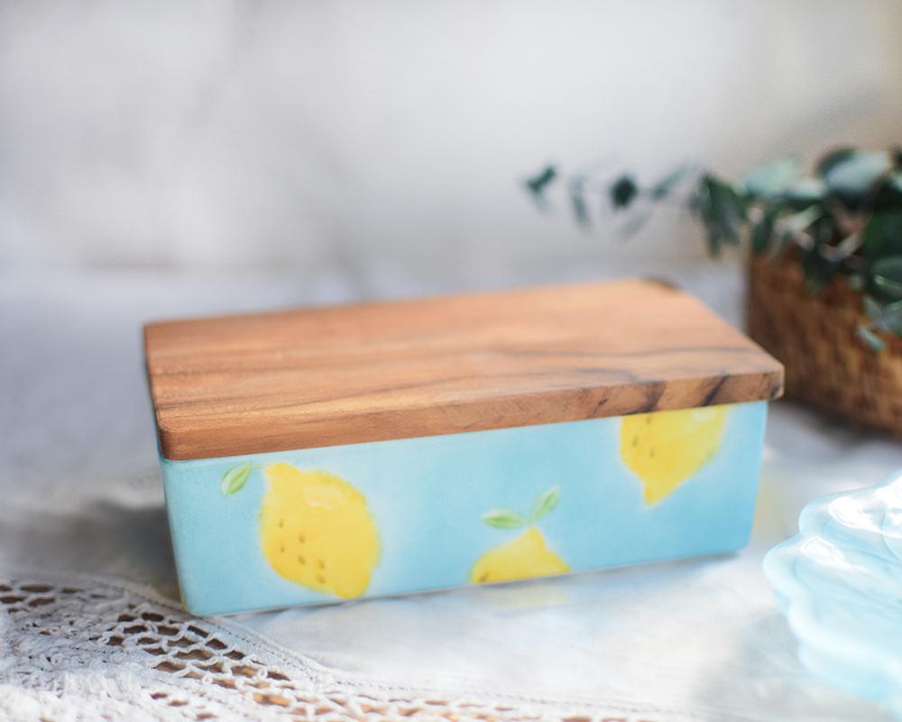 レモン×ブルーバターケース（木製の蓋） | 3枚目