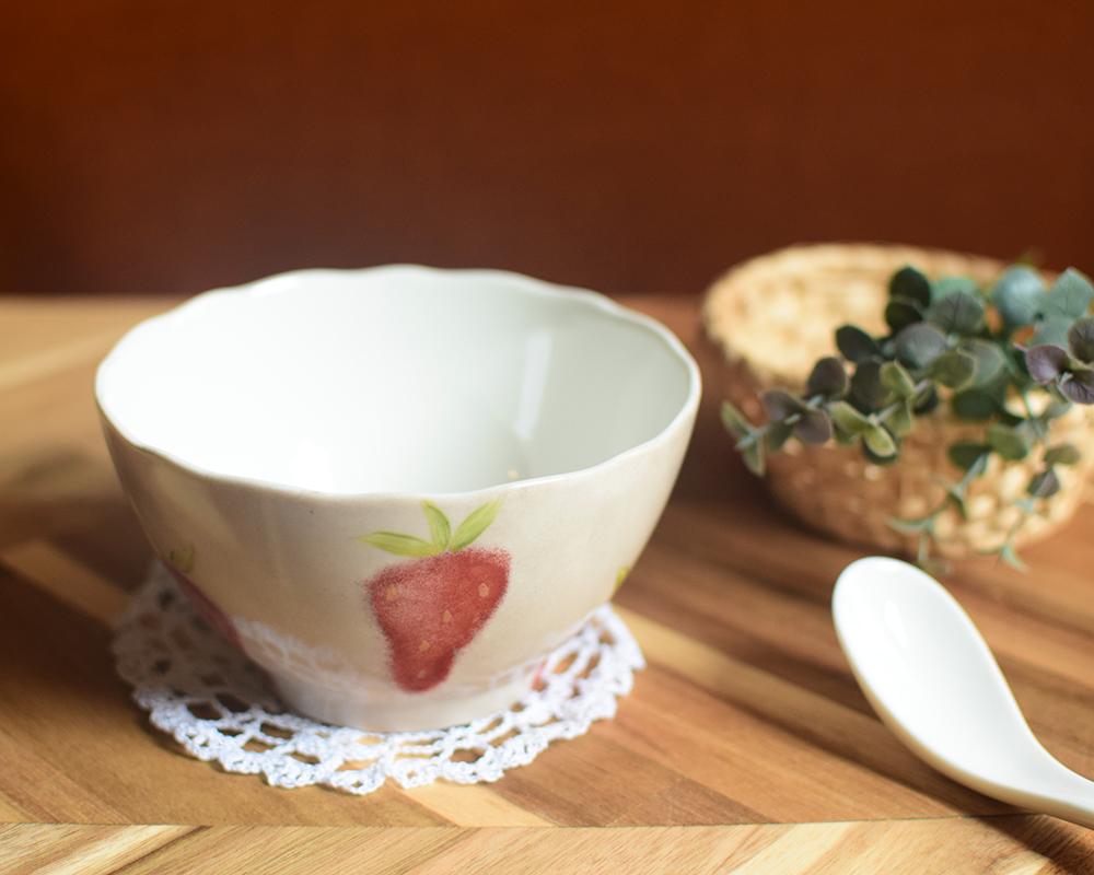 いちご×ベージュのフラワーボウル | 4枚目