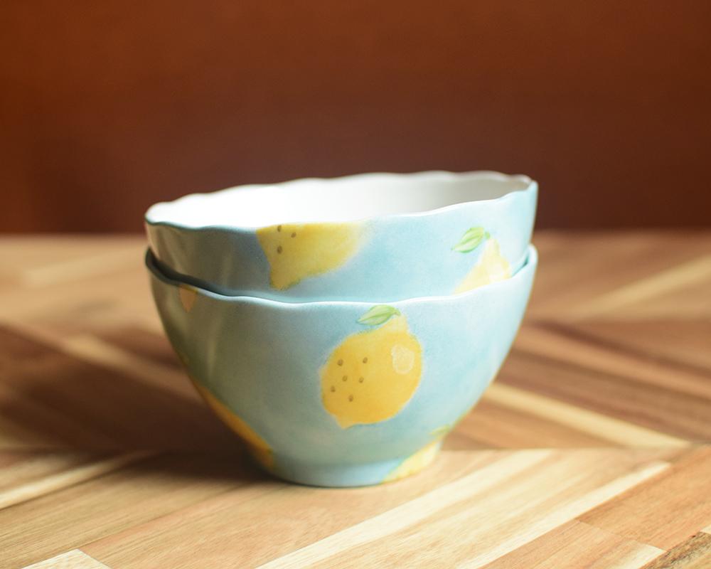 レモン×ブルーのフラワーボウル | 10枚目