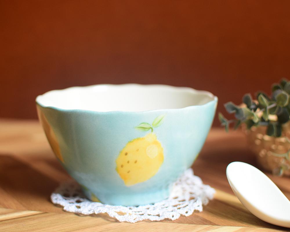 レモン×ブルーのフラワーボウル | 3枚目