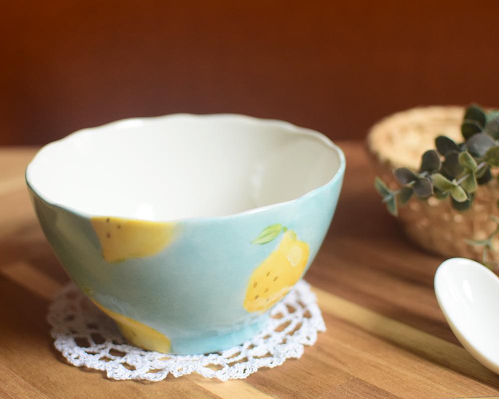 レモン×ブルーのフラワーボウル | 4枚目