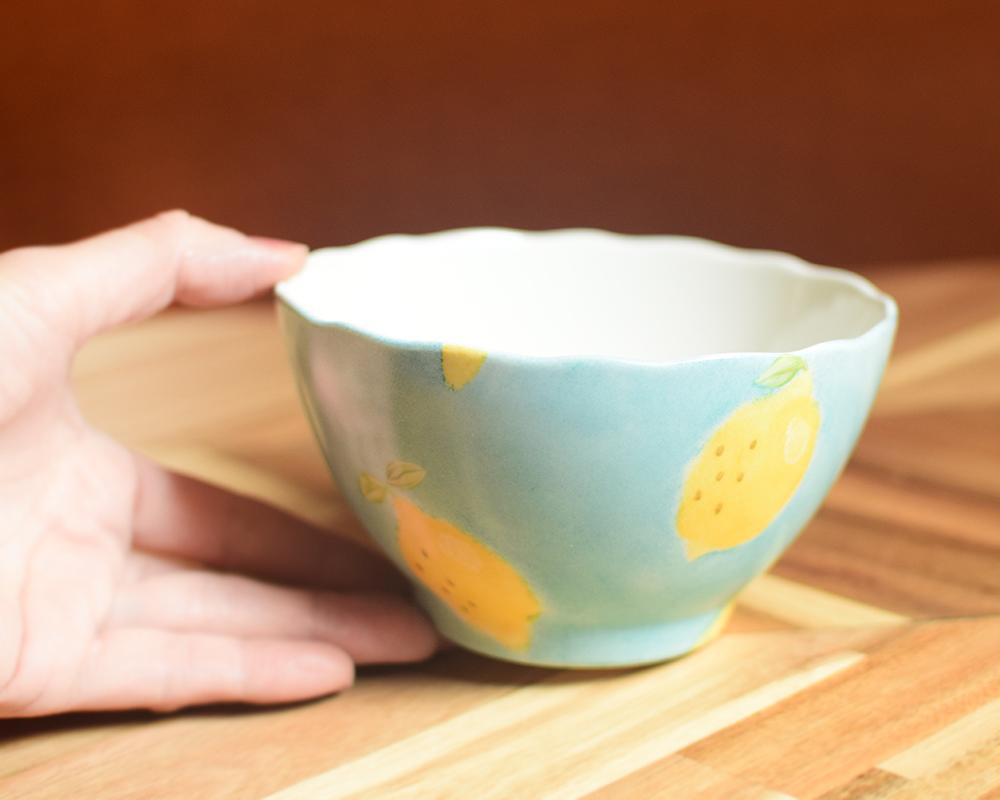 レモン×ブルーのフラワーボウル | 5枚目