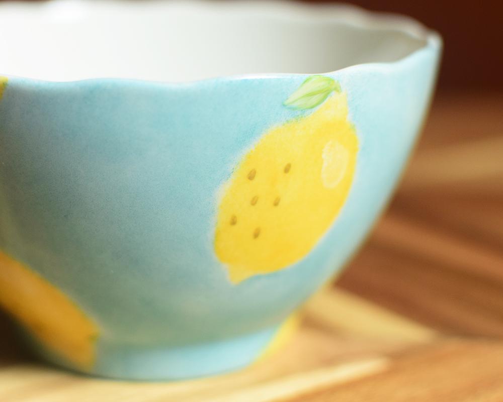 レモン×ブルーのフラワーボウル | 8枚目