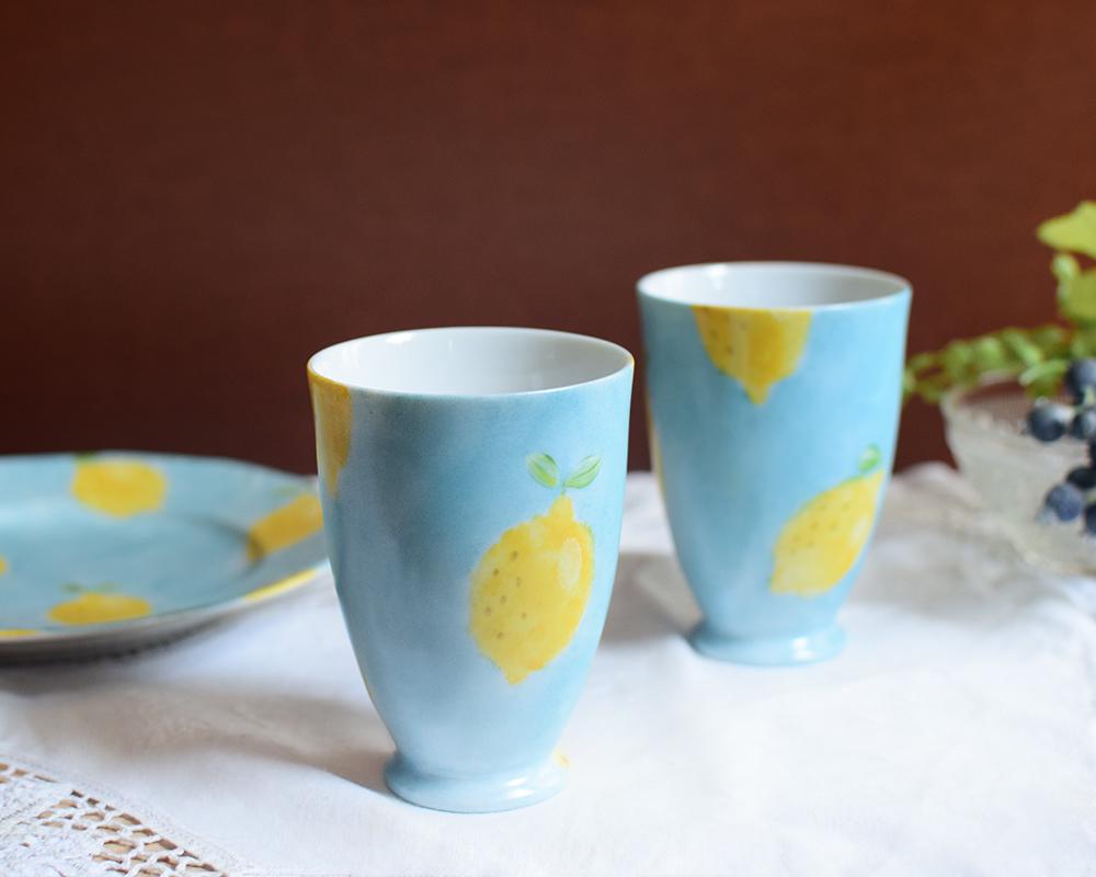 レモン×ブルーのスリムカップ（単品）