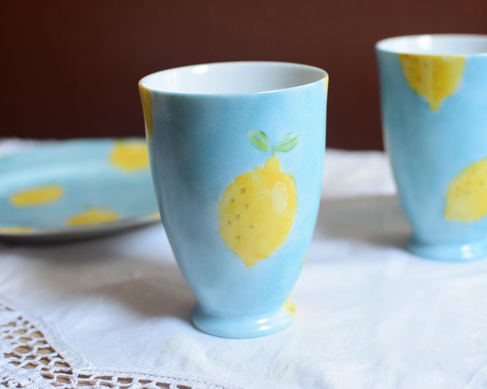 レモン×ブルーのスリムカップ（単品） | 2枚目