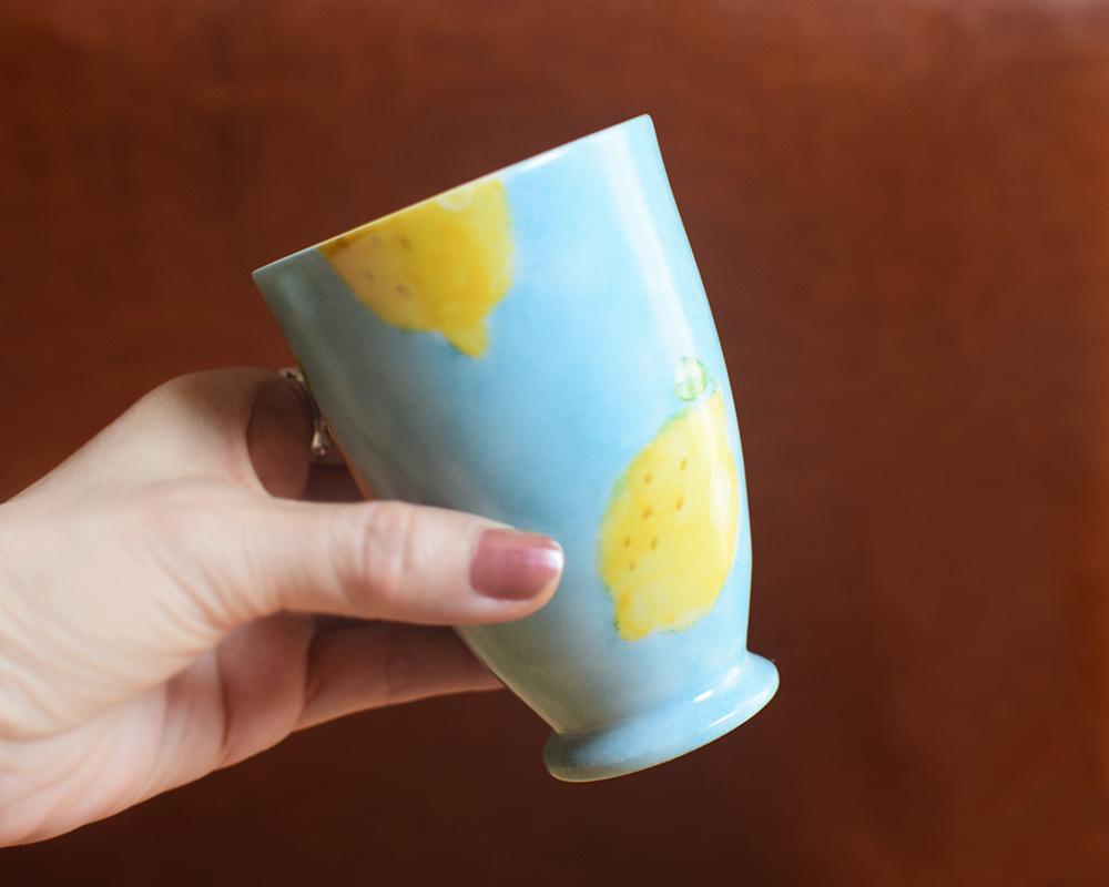 レモン×ブルーのスリムカップ（単品） | 3枚目