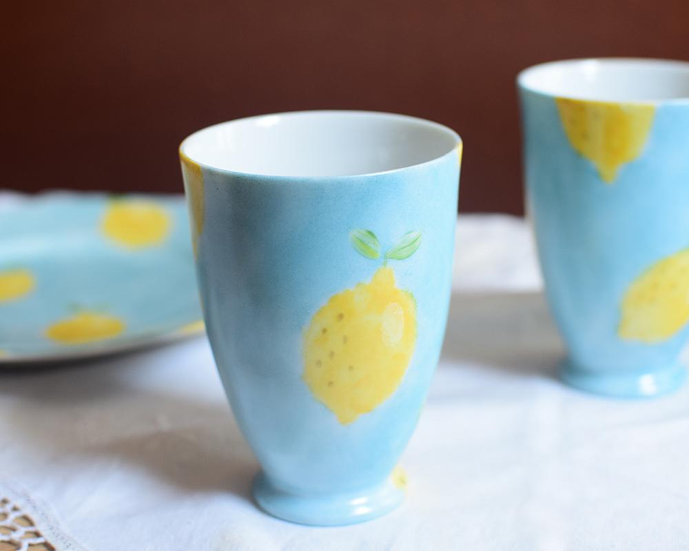 レモン×ブルーのスリムカップ（単品） | 4枚目