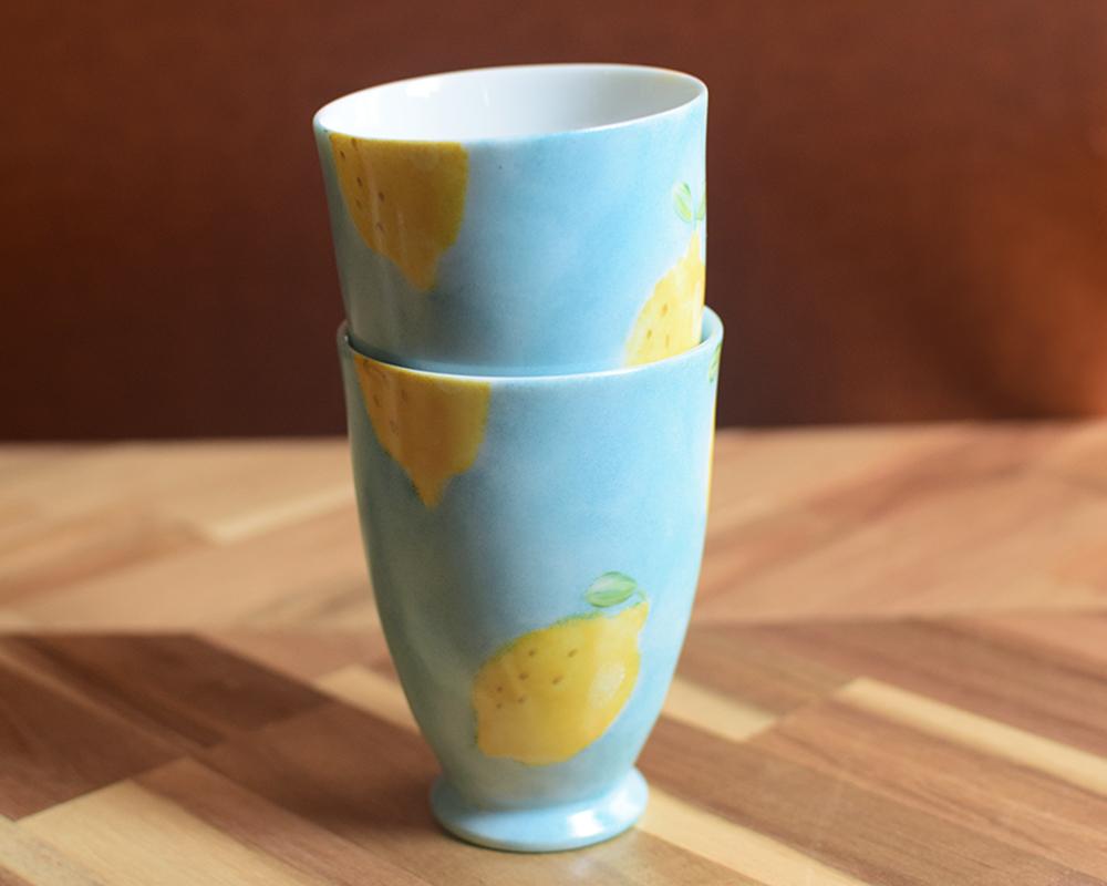 レモン×ブルーのスリムカップ（単品） | 8枚目