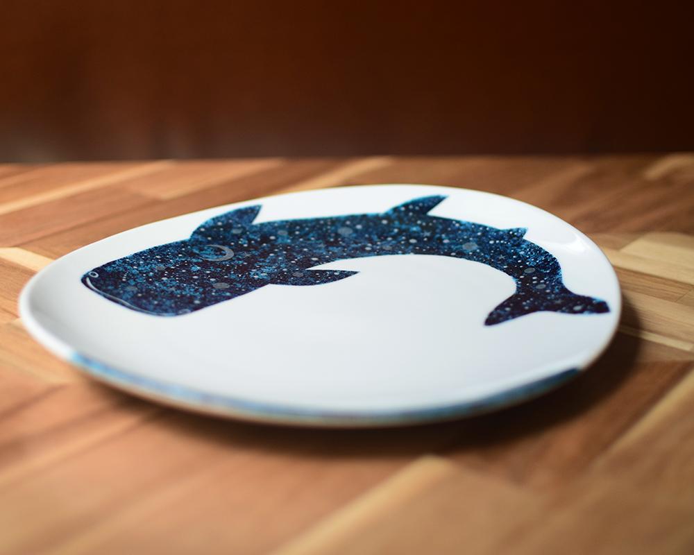 ジンベエザメ〜夜空と三日月楕円平皿（単品） | 11枚目