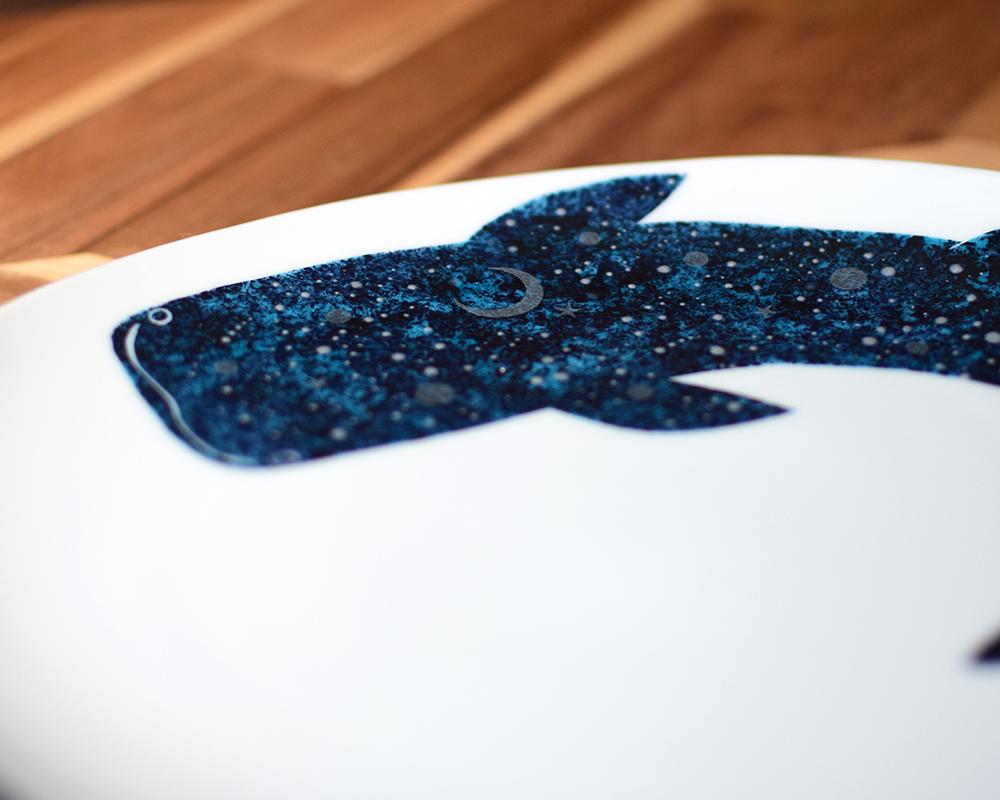 ジンベエザメ〜夜空と三日月楕円平皿（単品） | 7枚目