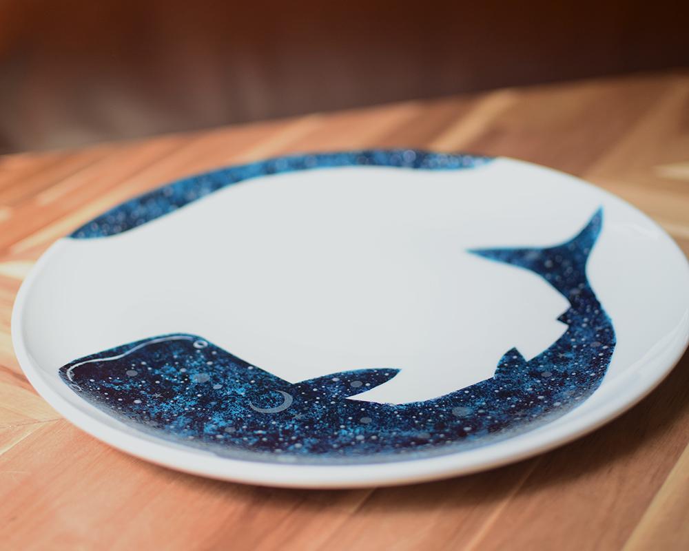 ジンベエザメ〜夜空と三日月大きいプレート | 6枚目