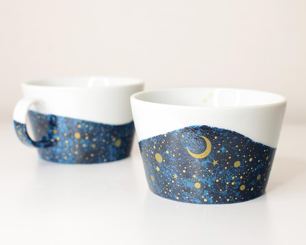 夜空と三日月のスープカップ（シルバー/ゴールド）単品 | 2枚目