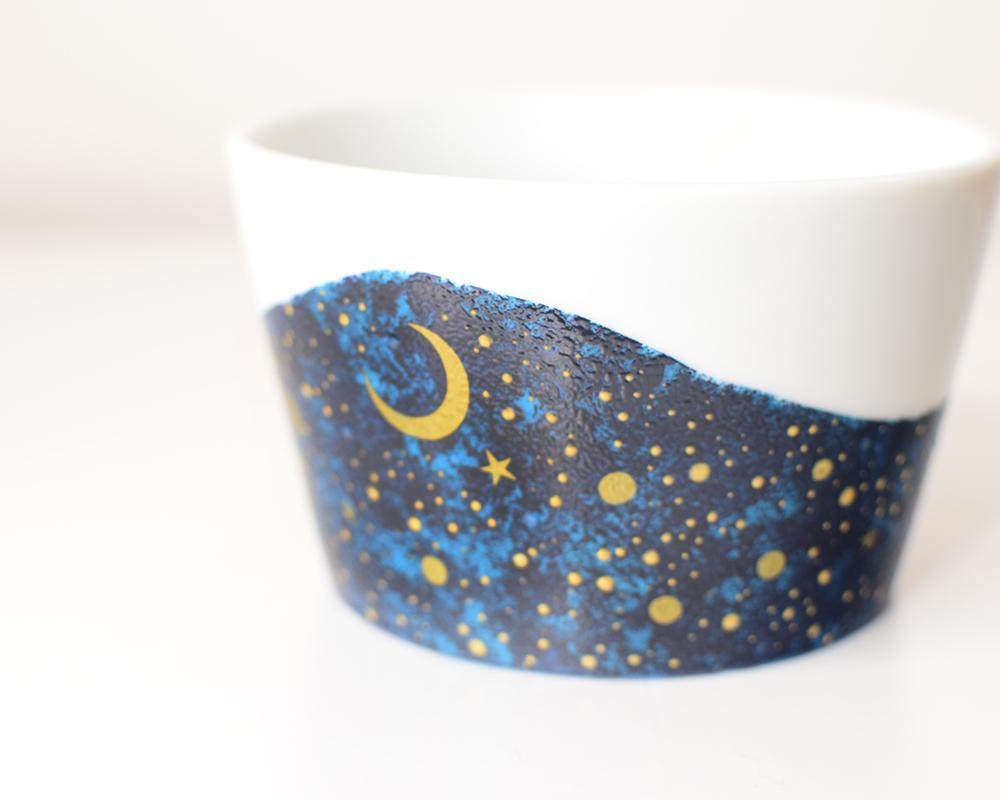 夜空と三日月のスープカップ（シルバー/ゴールド）単品 | 5枚目
