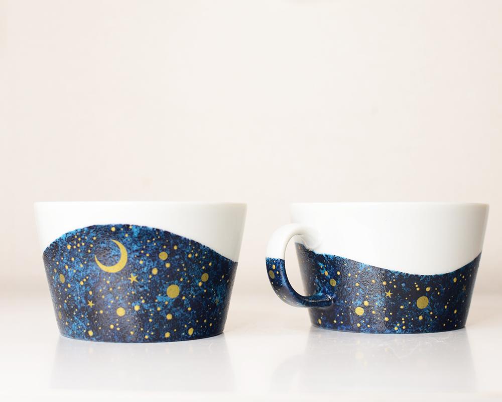 夜空と三日月のスープカップ（シルバー/ゴールド）単品 | 7枚目