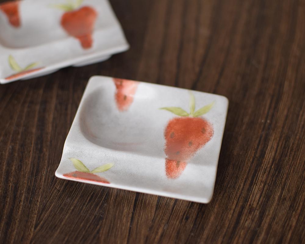 いちご×グレー★小皿付き箸置き（単品） | 5枚目