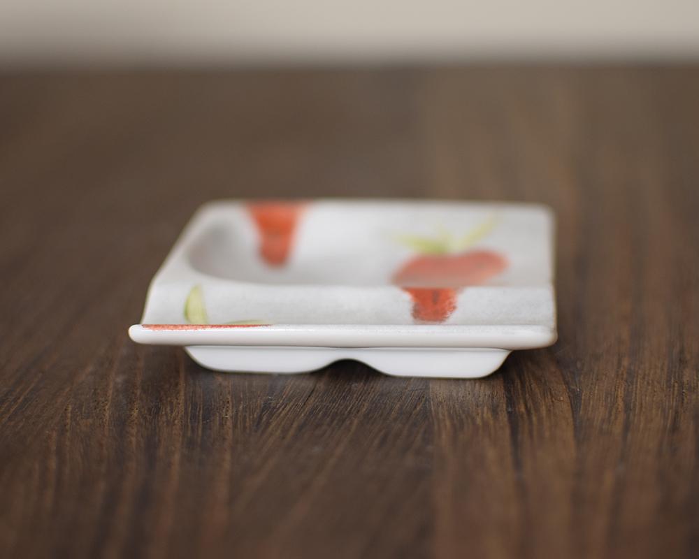 いちご×グレー★小皿付き箸置き（単品） | 6枚目