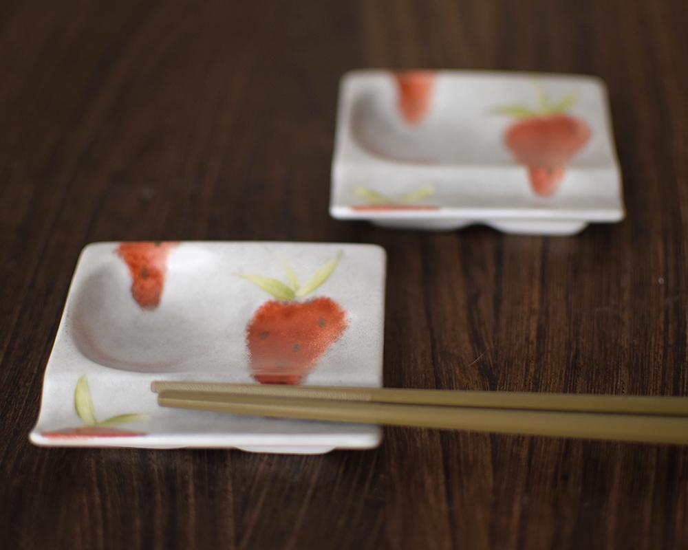 いちご×グレー★小皿付き箸置き（単品） | 7枚目