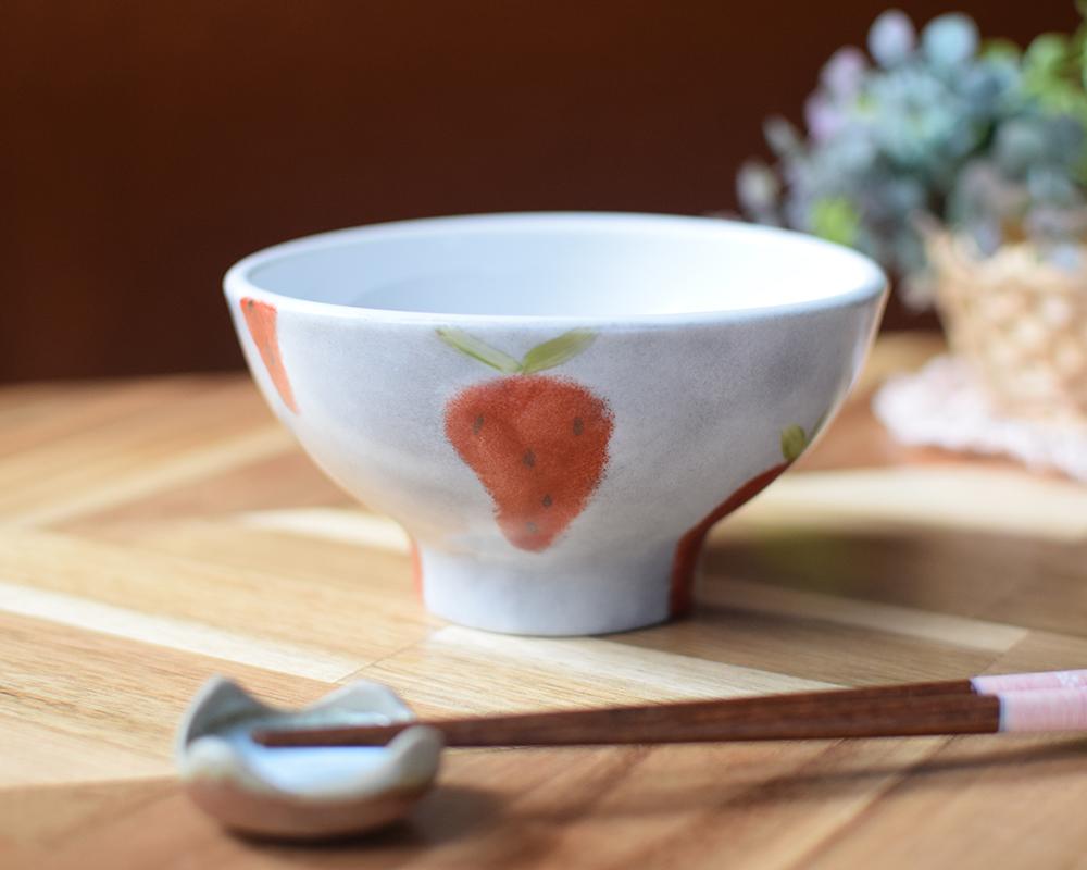 いちご×グレ－茶碗（単品）