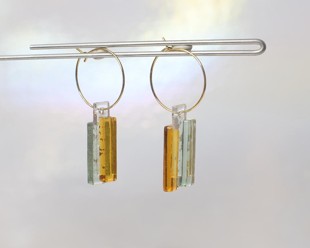 スティックガラス（アース）フープピアス | 10枚目