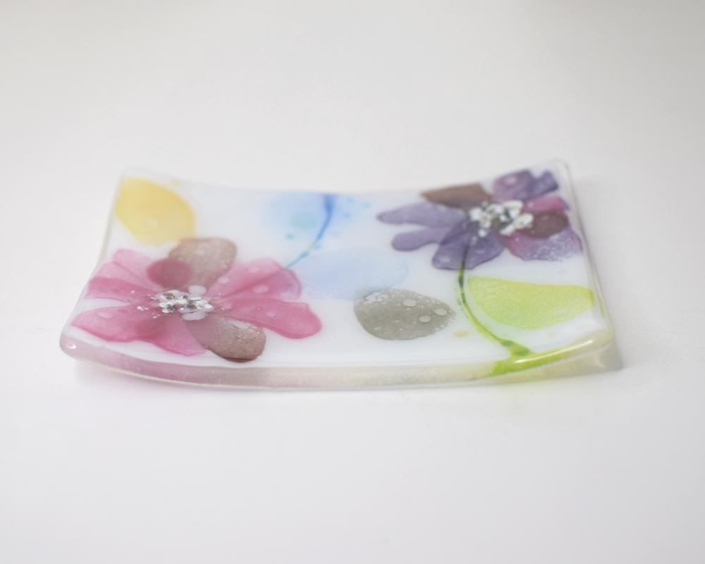 ゆらひら～水彩のようなガラス菓子皿（A/B/C) | 6枚目