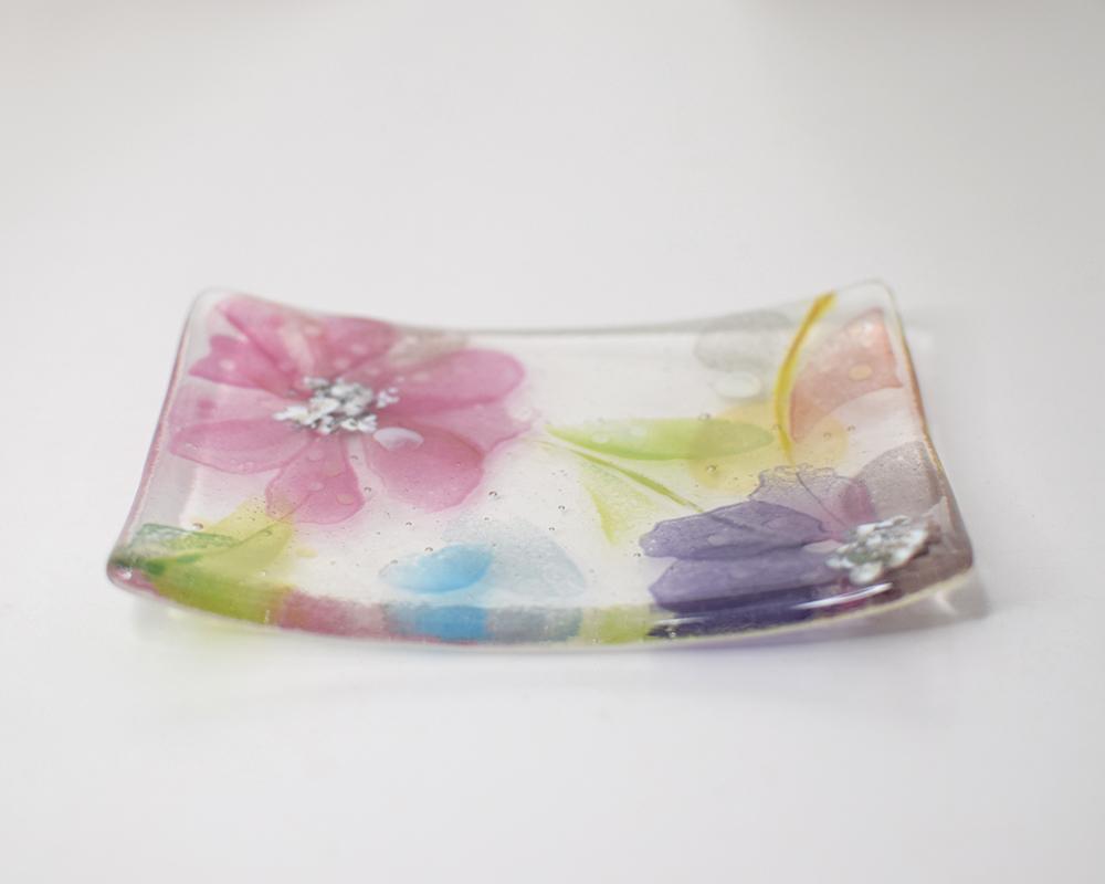 ゆらひら～水彩のようなガラス菓子皿（A/B/C) | 7枚目