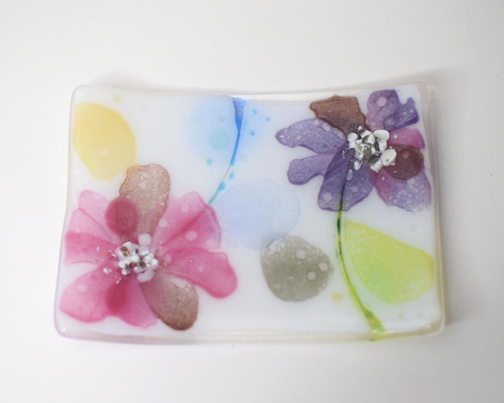 ゆらひら～水彩のようなガラス菓子皿（A/B/C) | 4枚目