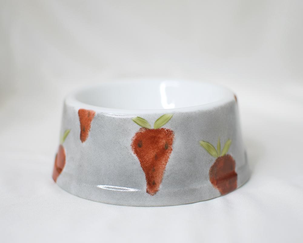 いちご×グレーペットフードボウル（限定品） | 2枚目