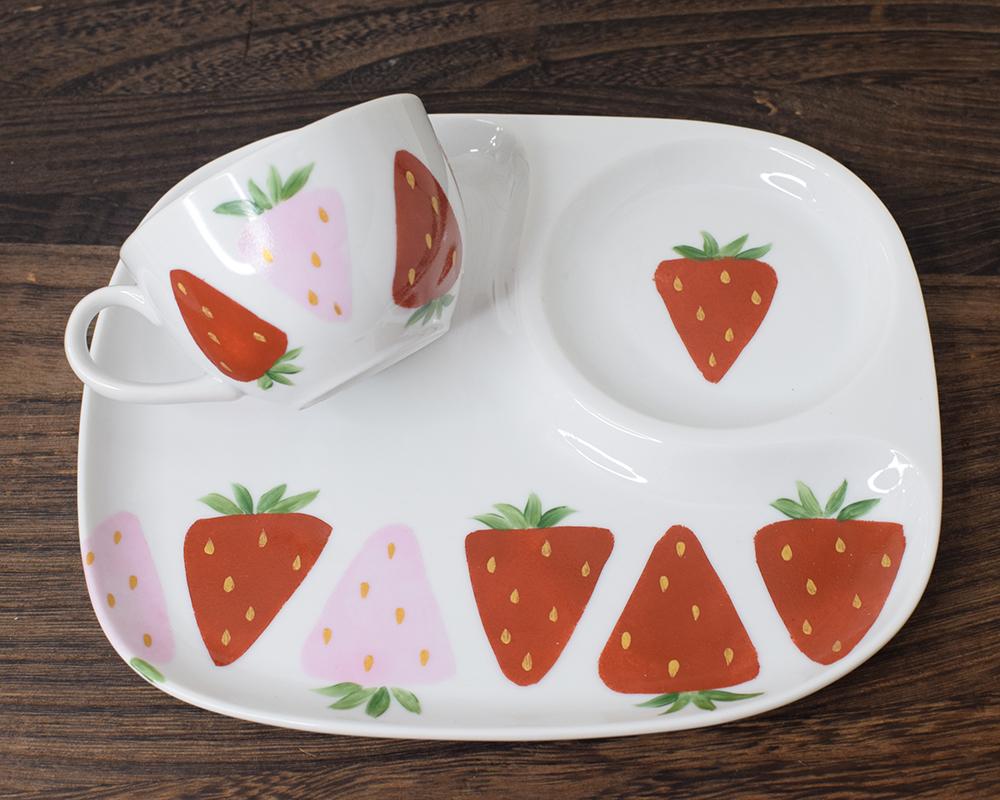 レトロないちごプレート＆カップセット | 9枚目