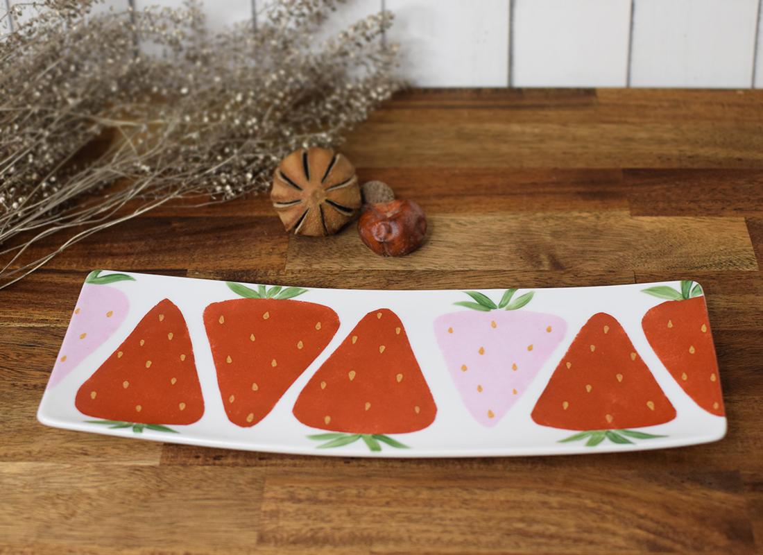 レトロないちご長角皿L | 2枚目