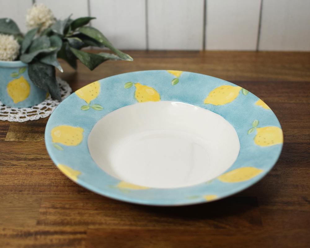 レモン×ブルーのリムボウル | 3枚目