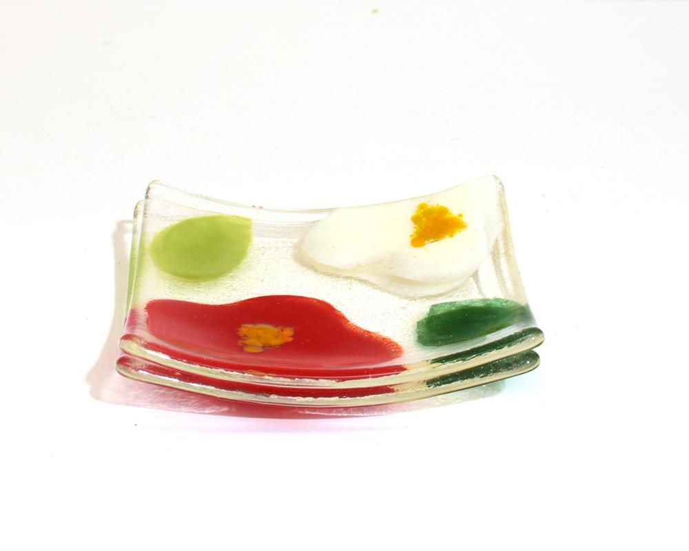 椿のガラス豆皿S2枚セット | 5枚目